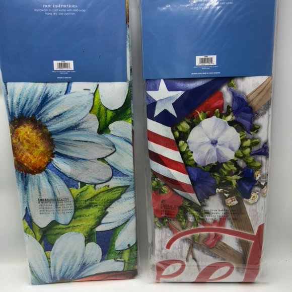 2 DECORATIVE FLAGS LARGE SIZE 28 X40 DOUBLE SIDED - Picture 7 of 14